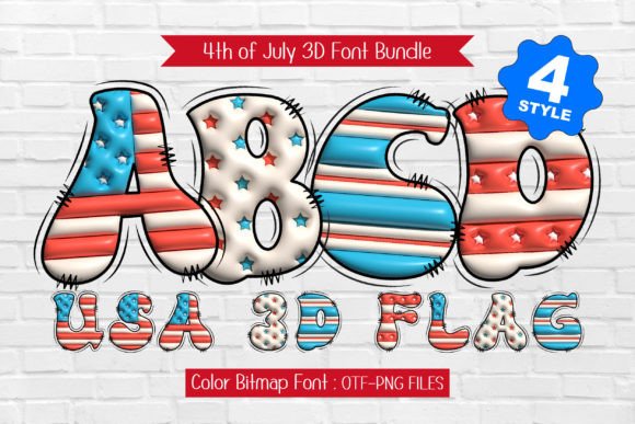 Celebrate the Fourth of July with USA Flag 3D Typography