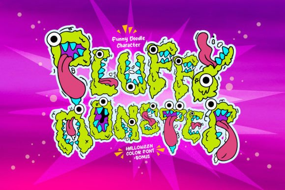 Pluffy Monster: A Playful Typeface for Spooky Season Designs
