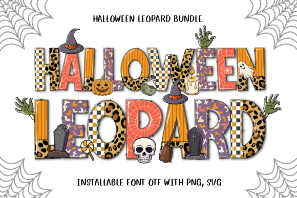 Unleash Playful Charm: The Halloween Leopard Color Font